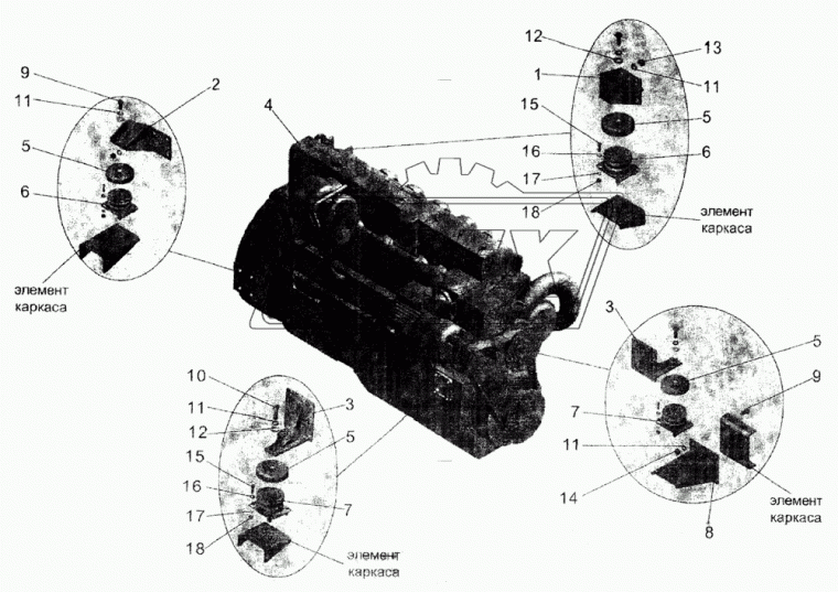 103-1001043-60 Кронштейн крепления двигателя МАЗ